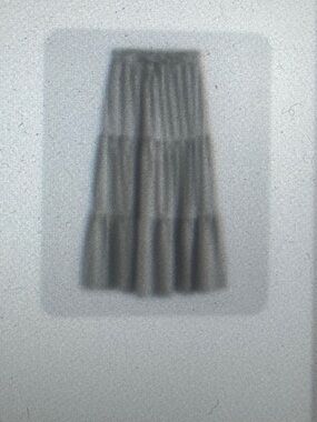 Women’s Tiered Maxi Skirt with Elastic Waist - Gray
